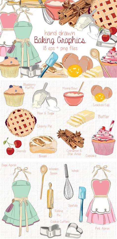 Baking And Kitchen Hand Drawn Vector Clip Art