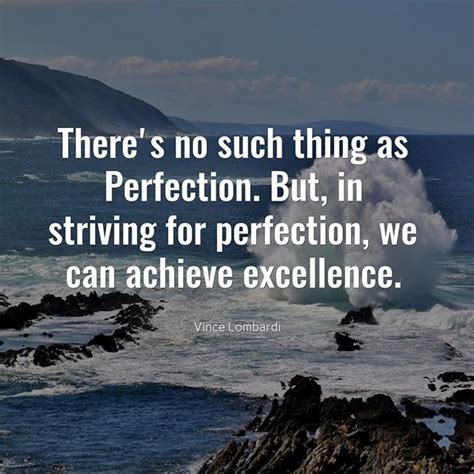 There No Such Thing As Perfection But In Striving For Perfection We Can Achieve Excellence