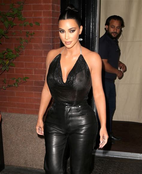 Kim Kardashian Braless See Through Candids At The Tonight Show With