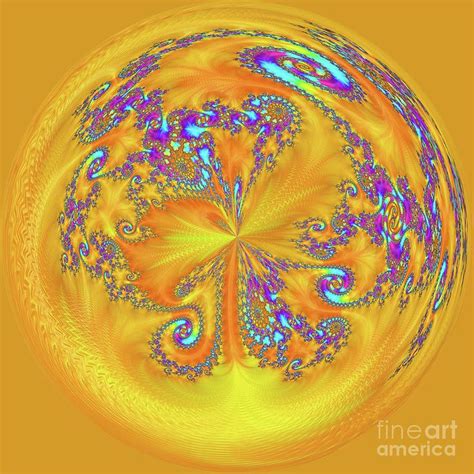 Golden Jewel Spirals Orb By Elisabeth Lucas Fractal Art Fractal