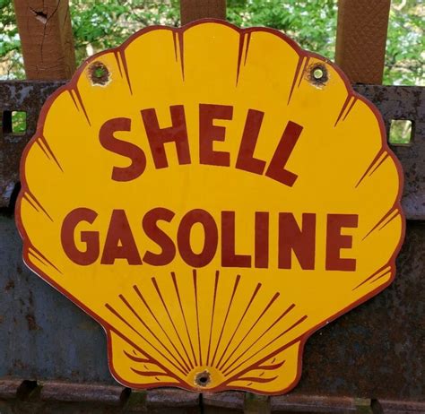 VINTAGE SHELL GASOLINE PORCELAIN METAL AD GAS SERVICE STATION PUMP