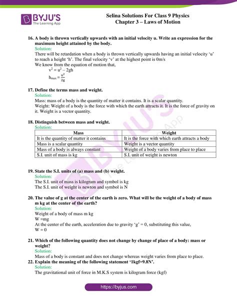 Selina Solutions Class 9 Concise Physics Chapter 3 Laws Of Motion
