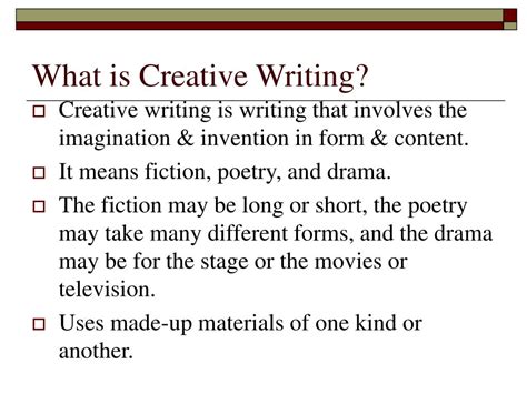 What Is Creative Writing Powerpoint