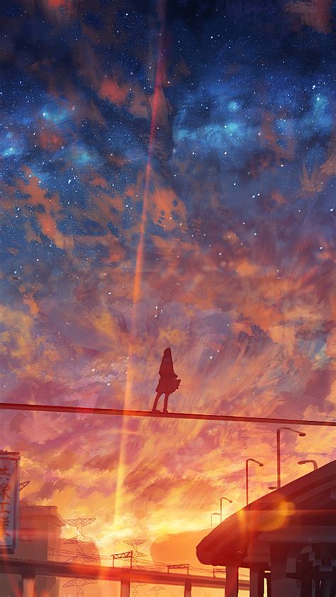 540x960 Starry Sky Anime Girl 4k Wallpaper540x960 Resolution Hd 4k