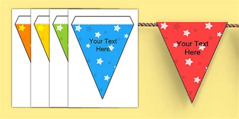 👉 Editable Patterned A4 Star Bunting Template For Classrooms