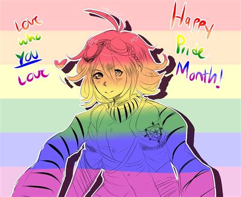 I'll draw better drawings for pride month later when i have the apple pencil lol. Happy pride month! | Danganronpa Amino