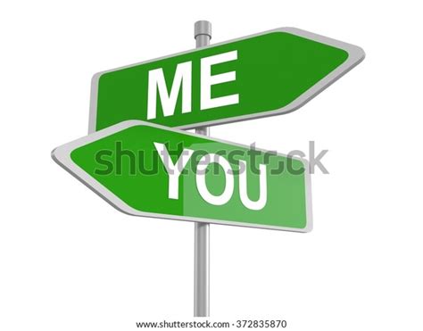 Me You Green Road Signs Pointing Stock Illustration 372835870