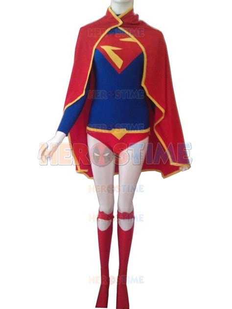 Free Shipping The New 52 Kara Zor El Supergirl Costume Lycra Spandex