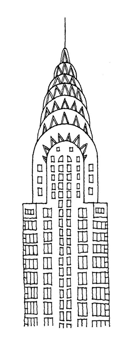 Chrysler Building Drawing Architectural Drawings By Illustrator