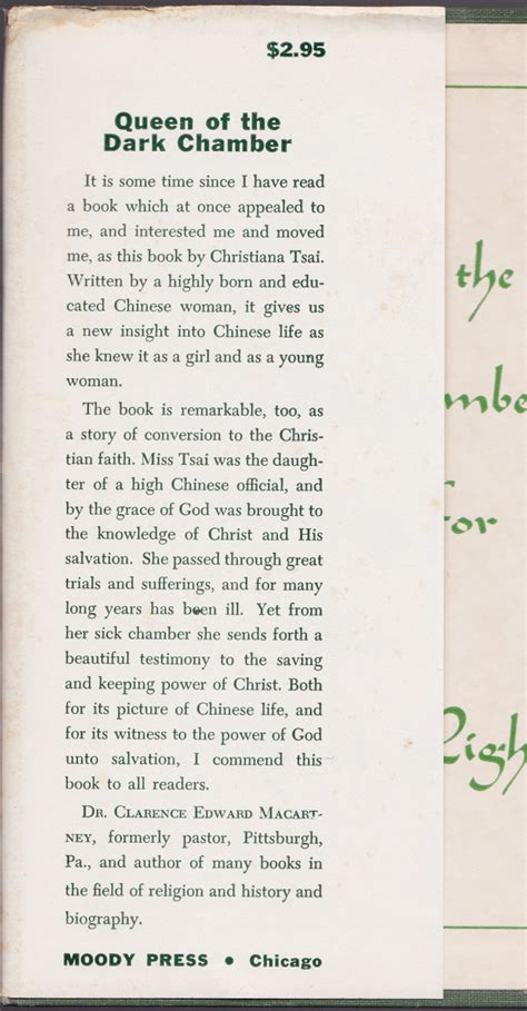 Queen Of The Dark Chamber The Story Of Christiana Tsai Signed By Christiana Tsai 1963