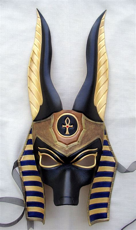 Egyptian Jackal Anubis Leather Mask Underworld Masquerade Costume Halloween Universal
