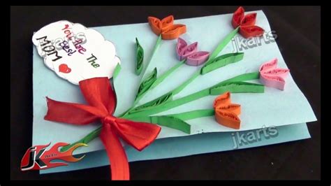 There are three unique buttons that adorn the front. DIY Paper Quilling Greeting Card For Mother's Day ...