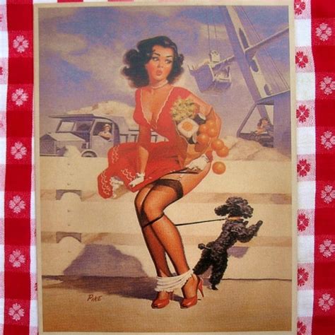 Pinup Girl By Scott Pike Poodle Problems Lithograph