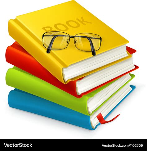 Books And Glasses Royalty Free Vector Image Vectorstock