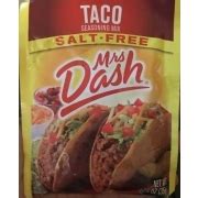 Dash is the salt free alternative for spicing up your favorite meals. Mrs Dash Taco Seasoning Mix, Salt-Free: Calories ...