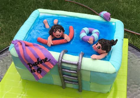 For A Swimming Pool Party A Swimming Pool Cake With Edible