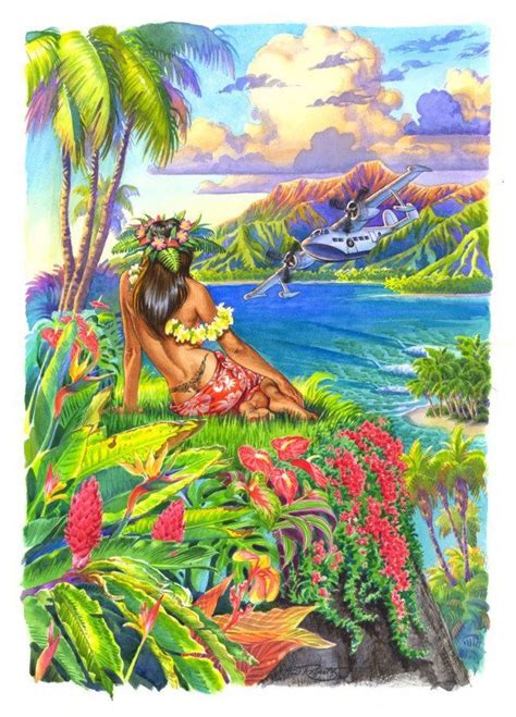 Hawaiian Hula Dancer Painting Hula Girl Art By Phil Roberts X On