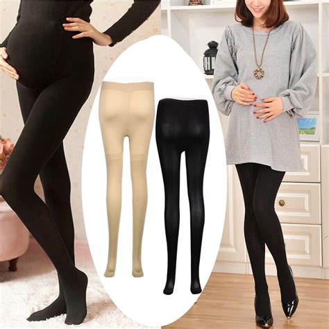 120d Women Pregnant Socks Maternity Hosiery Solid Stockings Tights