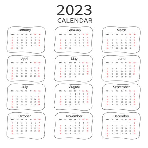 2023年新年カレンダーブラックミニマリストイラスト画像とpsdフリー素材透過の無料ダウンロード Pngtree