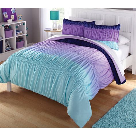 Shop wayfair for all the best purple twin comforters & sets. Heritage Club Purple Ombre Ruched Reversible Comforter Set ...