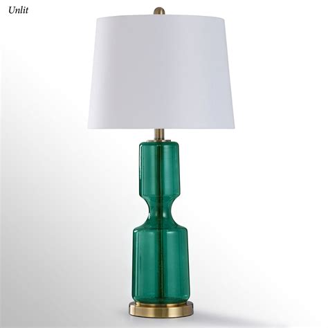 Alexandria Emerald Green Seeded Glass Table Lamp
