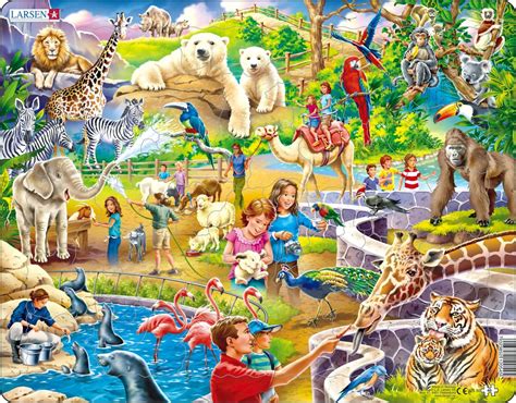 Larsen Puzzles Zoo Animals Children's Educational Jigsaw Puzzle - 48 