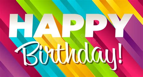 Colorful Happy Birthday Greeting Card Stock Illustration Illustration