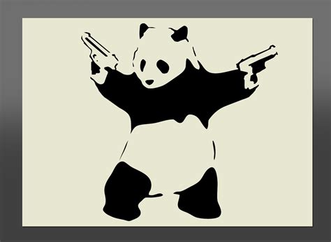 Buy Banksy Panda Style Mylar Stencil A4 297x210mm Wall Art Furniture