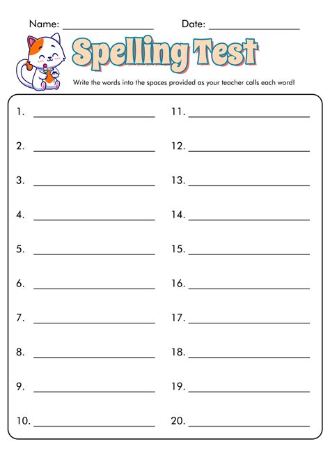 12 Blank Spelling Worksheets Free Pdf At
