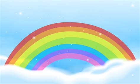 Sky Scene With Bright Rainbow Vector Art At Vecteezy