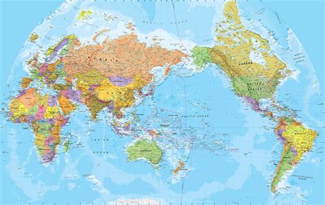 35 World Map Pacific Centered Maps Database Source