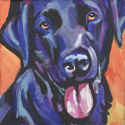 Labrador Retriever Modern Dog Art Print Of Black Lab Pop Dog Etsy