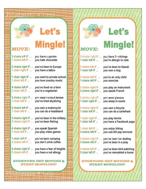 Ice Breaker Game Mingle Game Printable Party Game Diy Etsy Ice