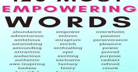 The Top 50 Most Positive Empowering Words Infographic