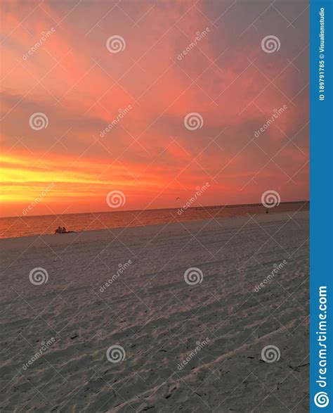 Yellow And Red Sunset View Gorgeous Panorama Scenic With Cloud Sky Of