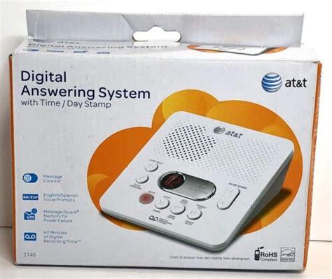 Atandt Model 1740 Digital Answering System With Time And Day Stamp White