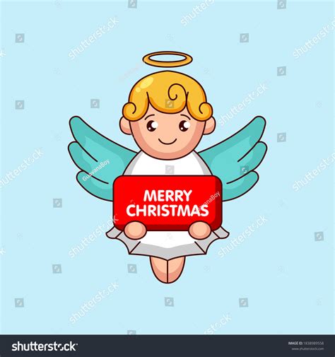 Cute Christmas Angel Design Mascot Stock Vector Royalty Free