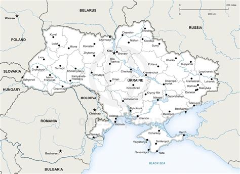 🇺🇦 Vector Map Of Ukraine Political One Stop Map
