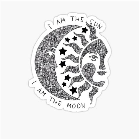 Celestial Moon And Sun Stickers Redbubble