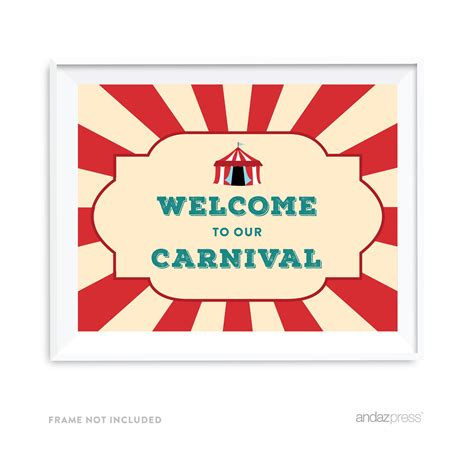 Welcome To Our Carnival Carnival Circus Birthday Party Signs