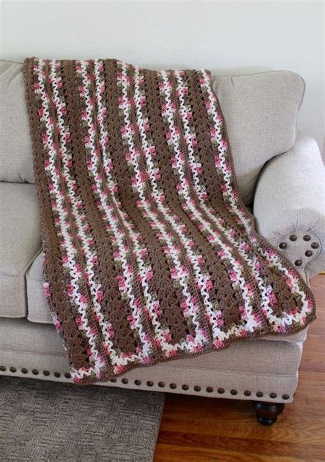 Afghan Handmade Crochet Queen Size Blanket Pink Camo With Etsy Baby