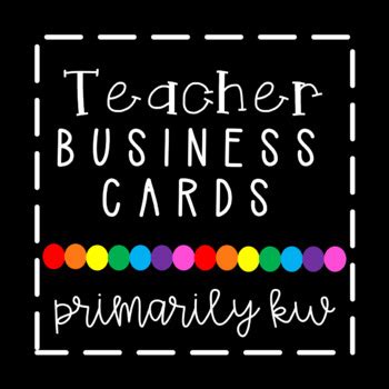 Teacher business cards pinterest review by zulfiqar ali dodhia. Editable Teacher Business Cards by Primarily KW | TpT