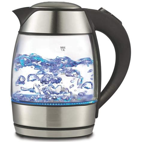 18l Cordless Glass Electric Hot Water Tea Kettle Blue Led Stainless