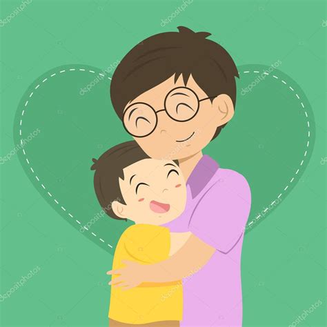 Abrazo Padre E Hijo Dibujo Padre E Hijo Abrazo Vector De