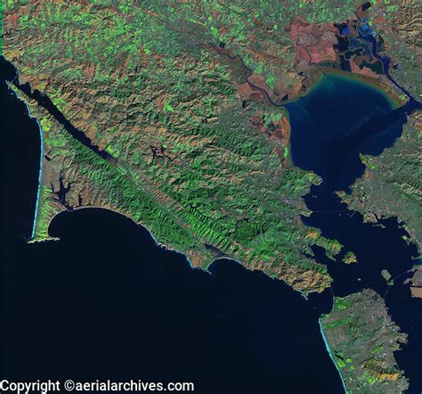 Satellite Image Of Point Reyes San Francisco Bay Aerial Archives