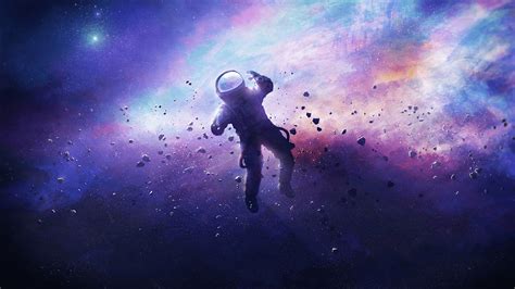 Descargar Fondos De Pantalla Astronauta En El Espacio 4k Rojo Nubula