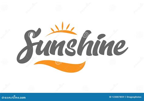 Sunshine Black Hand Writing Word Text Typography Design Logo Icon Stock