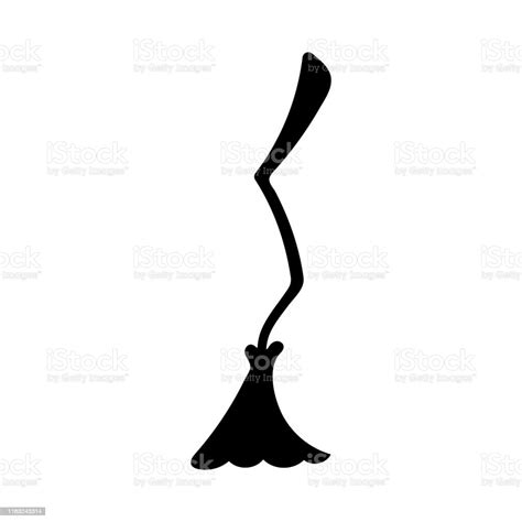 Witch Brooms Isolated On White Background Halloween Decorative Element