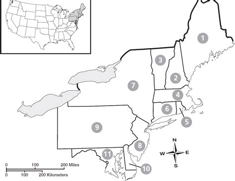 Blank Map Northeast Region