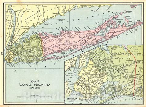 Historic Map Map Of Long Island New York Vintage Wall Art Map Long Island Island Map